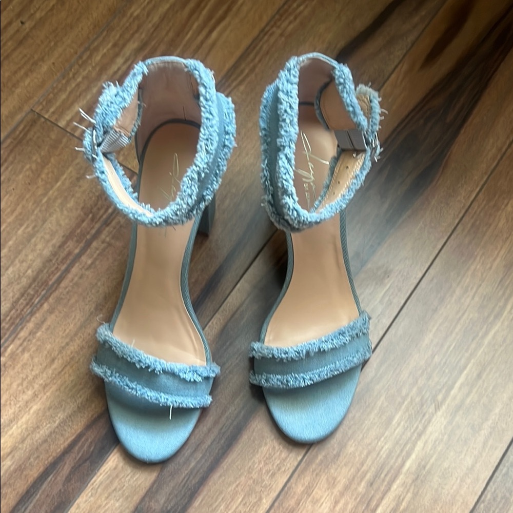 Elegant Blue Fringed Women's Heels